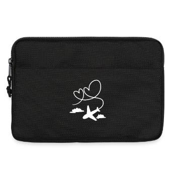 Airplane aviator with heart - Laptop bag 13" - black - Front