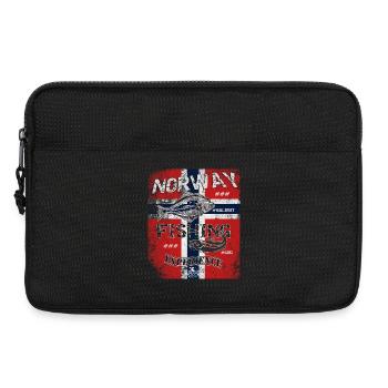 Norway Fishing Flagge Angeln Fisch Design - Laptoptasche 13" - Schwarz - Vorne