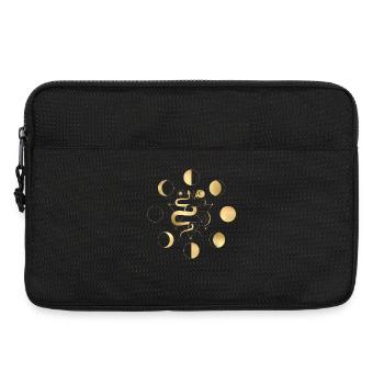 Silhouette dorée de la lune - Sacoche pour ordinateur portable 13 pouces - noir - Devant