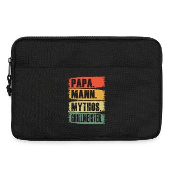 Papa Mann Mythos Grillmeister Grillmaster BBQ - Laptoptasche 13" - Schwarz - Vorne