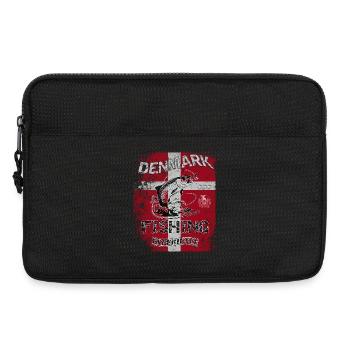 Danemark drapeau de pêche pêche poisson design - Sacoche pour ordinateur portable 13 pouces - noir - Devant