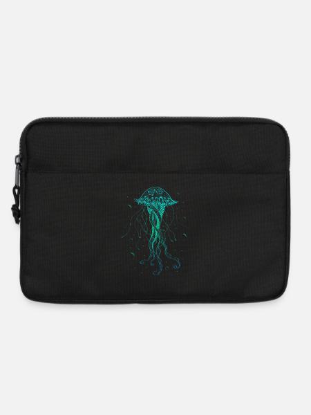 Qualle Meerestier Psychedelische Kunst Geschenk - Laptoptasche 13" - Schwarz
