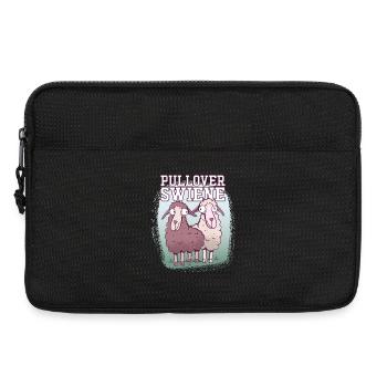 Pulloverswiene Plattdeutsch Ostfriesisch Schafe - Laptoptasche 13" - Schwarz - Vorne