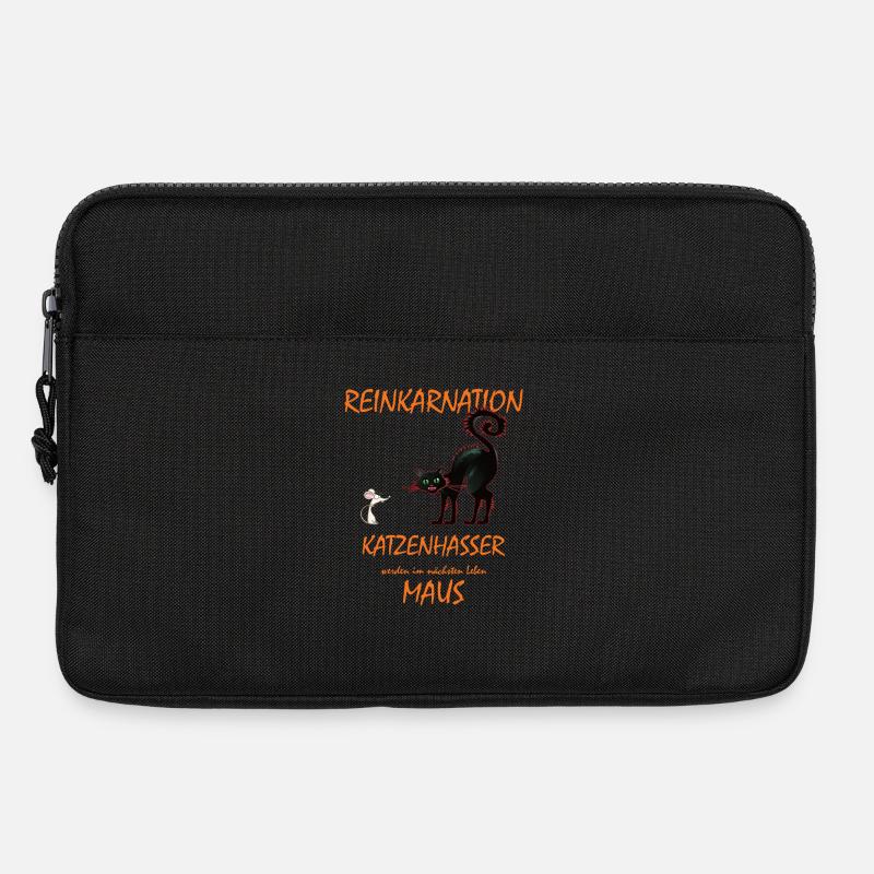 Katze - Katzenhasser werden im nächsten Leben Maus - Laptoptasche 13" - Schwarz