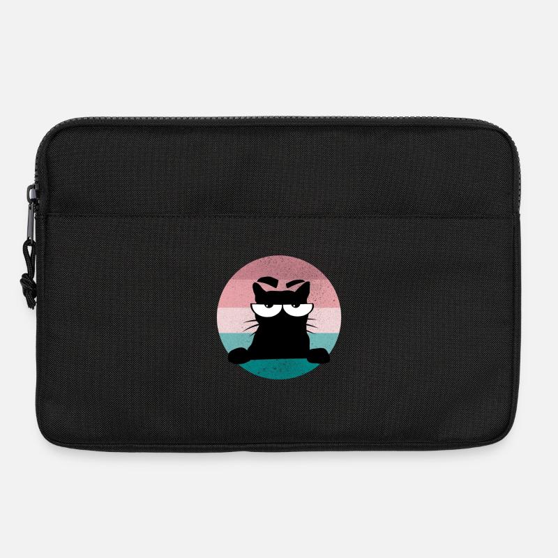 Motif du chat Pas de bouc de muffins du matin - Sacoche pour ordinateur portable 13 pouces - noir