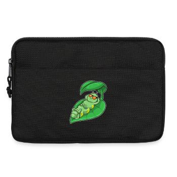 Caterpillar with leaf as parasol - Laptop bag 13" - black - Front
