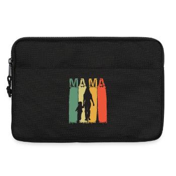 Mom Silhouette in Retro Colors Design Mother's Day - Laptop bag 13" - black - Front