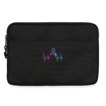 Pferde Herzschlag Pferd Reiten Reiterin - Laptoptasche 13" - Schwarz - Vorne