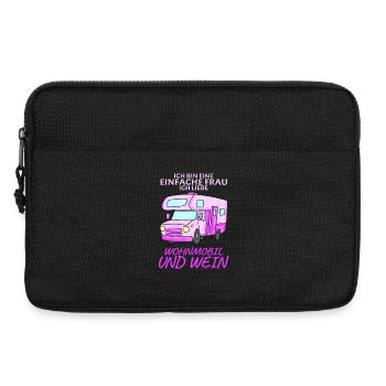 Camping Camper Wohnmobil Wein - Laptoptasche 13" - Schwarz - Vorne