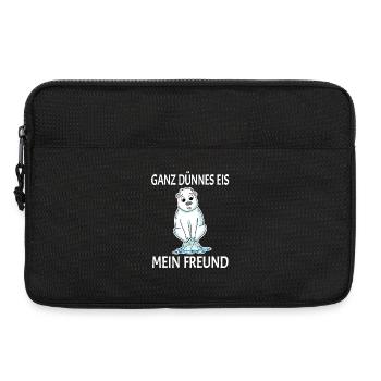 Eisbär dünnes Eis - lustiger Spruch - Laptoptasche 13" - Schwarz - Vorne