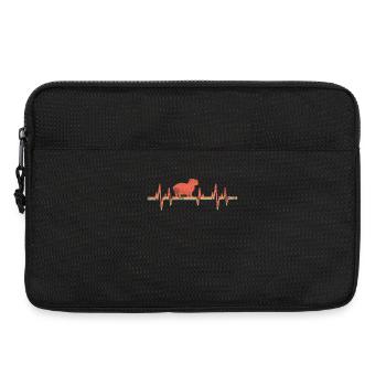 Capybara Battement de coeur Vintage - Sacoche pour ordinateur portable 13 pouces - noir - Devant