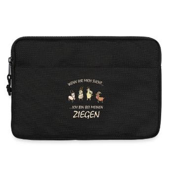 Ziegen, Bauer Landwirt Ich bin bei meinen Ziegen - Laptoptasche 13" - Schwarz - Vorne