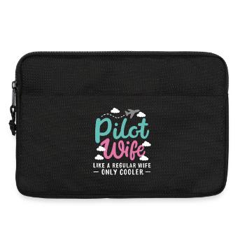 Pilot Frau Flugzeug Luftfahrt - Laptoptasche 13" - Schwarz - Vorne