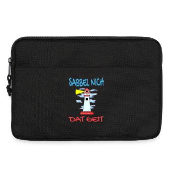 Leuchtturm - Sabbel Nich Dat Geit - Plattdeutsch - Laptoptasche 13" - Schwarz - Vorne