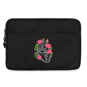 Cardiologue des fleurs de cœur humain - Sacoche pour ordinateur portable 13 pouces - noir - Devant