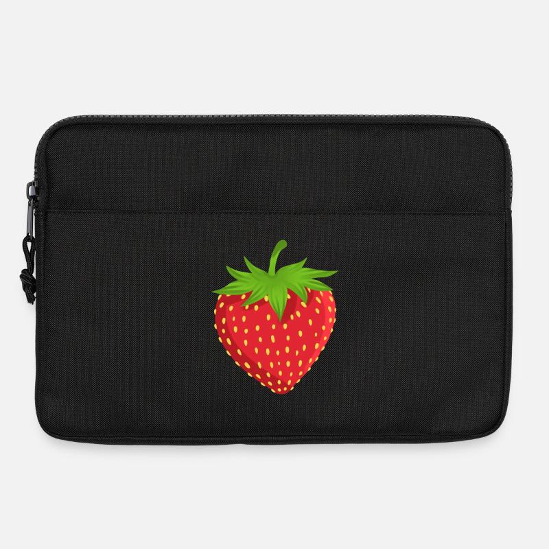 Erdbeere Obst - Laptoptasche 13" - Schwarz