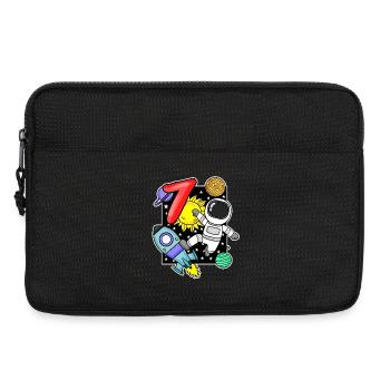 7ème anniversaire astronaute 7 ans cadeau garçon - Sacoche pour ordinateur portable 13 pouces - noir - Devant