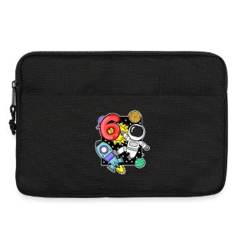6ème anniversaire astronaute 6 ans cadeau garçon - Sacoche pour ordinateur portable 13 pouces - noir - Devant
