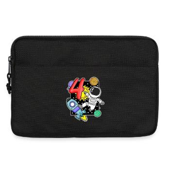 4ème anniversaire astronaute 4 ans cadeau garçon - Sacoche pour ordinateur portable 13 pouces - noir - Devant