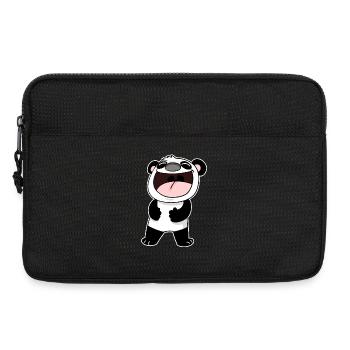 Doux panda riant - Sacoche pour ordinateur portable 13 pouces - noir - Devant