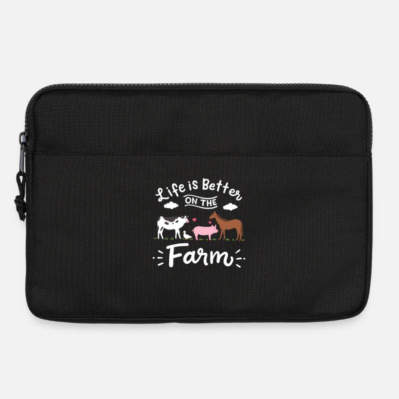 Bauernhof Landwirtschaft Nutztiere - Laptoptasche 13" - Schwarz