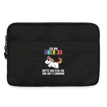 30. Geburtstag Frau 30 Jahre Einhorn - Laptoptasche 13" - Schwarz - Vorne