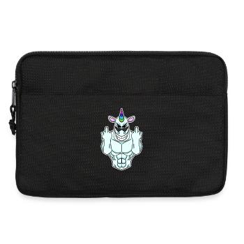 Unicorn middle finger - Laptop bag 13" - black - Front