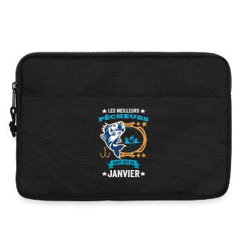 Anniversaire Pour Meilleur Pêcheur né en Janvier - Sacoche pour ordinateur portable 13 pouces - noir - Devant