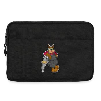 Hund Mechaniker Zündkerze Werkstatt - Laptoptasche 13" - Schwarz - Vorne