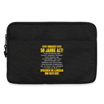 50. Geburtstag - Laptoptasche 13" - Schwarz - Vorne