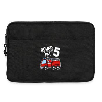5. Children's birthday - 5 years old - fire brigade - Laptop bag 13" - black - Front
