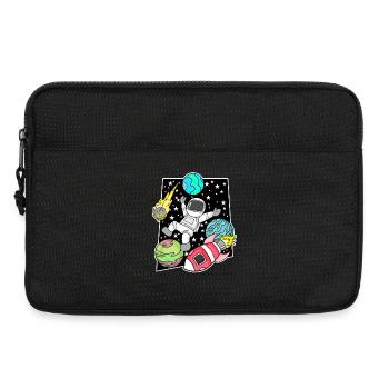 Astronaute dans l’espace avec fusée - Sacoche pour ordinateur portable 13 pouces - noir - Devant
