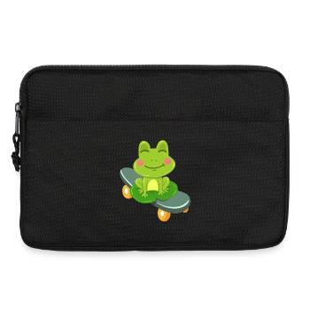 Frosch Skateboard Kawaii - Laptoptasche 13" - Schwarz - Vorne