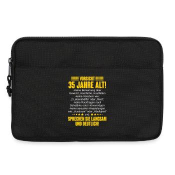 35. Geburtstag Lustiger Spruch - Laptoptasche 13" - Schwarz - Vorne