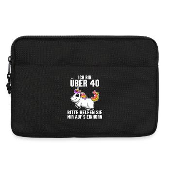 40. Geburtstag Frau 40 Jahre Einhorn - Laptoptasche 13" - Schwarz - Vorne