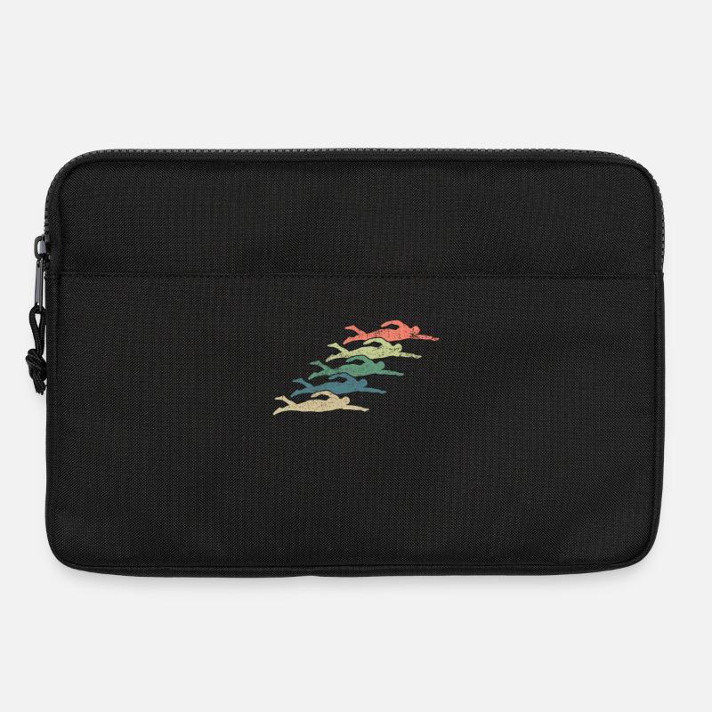 Schwimmen Schwimmer Vintage - Laptoptasche 13" - Schwarz