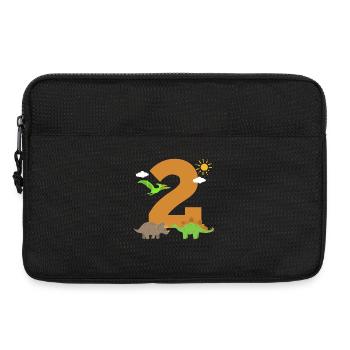 2. Geburtstag Dinosaurier - Laptoptasche 13" - Schwarz - Vorne