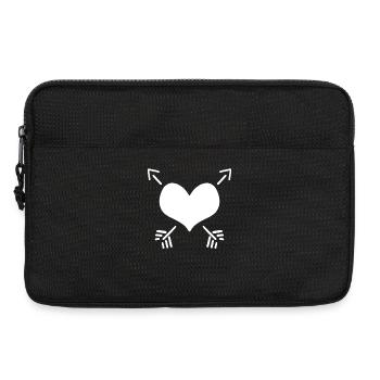 Flèche et coeur - coeur et flèche - Sacoche pour ordinateur portable 13 pouces - noir - Devant