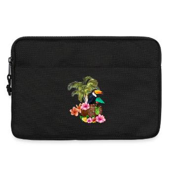 Conception tropicale avec toucans et palmiers. - Sacoche pour ordinateur portable 13 pouces - noir - Devant