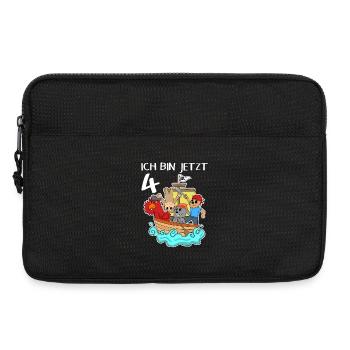 4. Geburtstag Geburtstagskind Piratenschiff - Laptoptasche 13" - Schwarz - Vorne