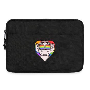 Cœur LGBT avec singe arc-en-ciel - Sacoche pour ordinateur portable 13 pouces - noir - Devant
