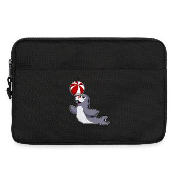 Seehund Schwimmen Wasserball Sommer - Laptoptasche 13" - Schwarz - Vorne