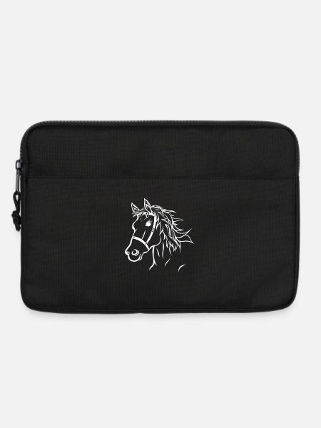 Pferdekopf illustration Pferd - Laptoptasche 13" - Schwarz