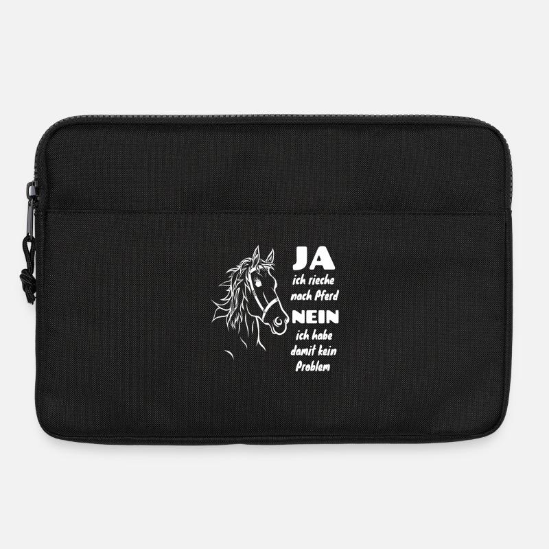 Ja ich rieche nach Pferd Reiterin Reit Spruch - Laptoptasche 13" - Schwarz