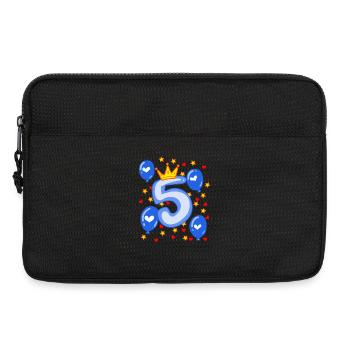 5ème Anniversaire Jeunes Ballons Couronne Étoiles - Sacoche pour ordinateur portable 13 pouces - noir - Devant