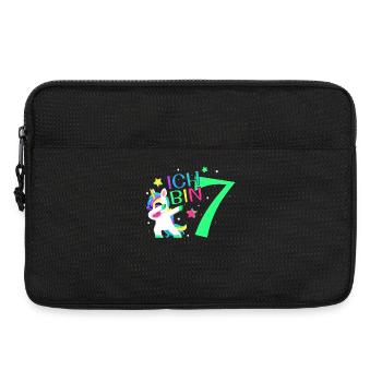 Ich Bin 7 Jahre Einhorn 7. Geburtstag Geschenk - Laptoptasche 13" - Schwarz - Vorne