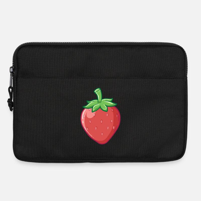 Erdbeere - Laptoptasche 13" - Schwarz