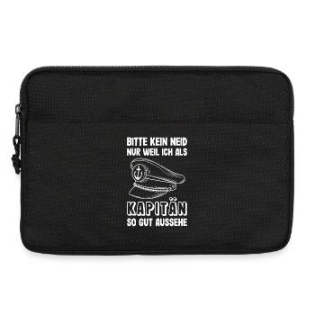 Kapitän Mütze Käptn Bootsführerschein Schifffahrt - Laptoptasche 13" - Schwarz - Vorne