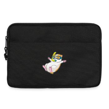 Hamster Taucher Schnorchel Tauchen - Laptoptasche 13" - Schwarz - Vorne