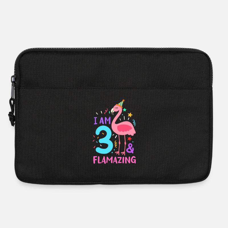 3. Geburtstag Flamingo - Laptoptasche 13" - Schwarz